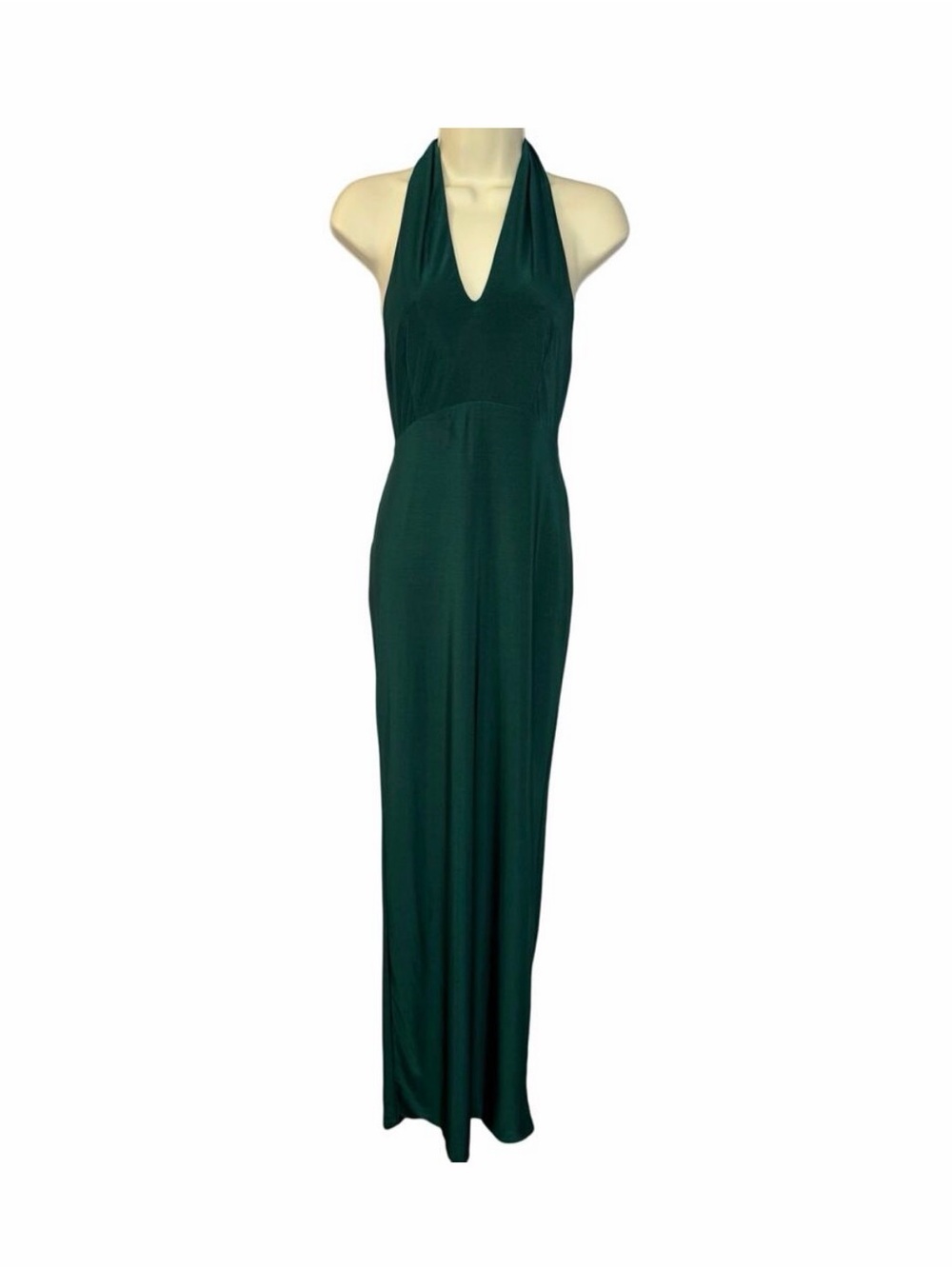 Club L London Bottle Green Maternity Halterneck Maxi Dress Stretch UK 8 US 4